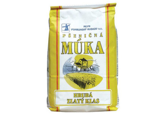 Pšeničná múka hrubá Zlatý klas 1 kg, Pohronský Ruskov. 0,89 € s DPH